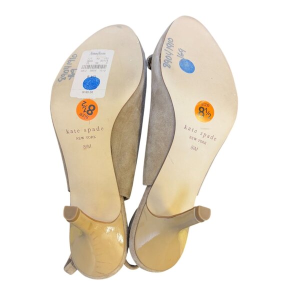 Kate Spade Tan Suede Slingback Heels 8.5 - Picture 6 of 8
